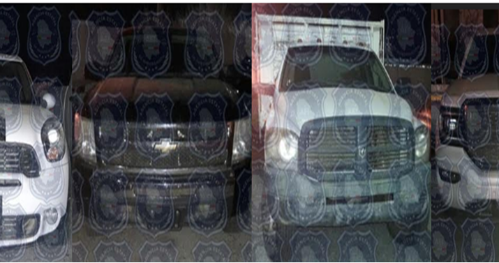 Recupera FGE varios vehiculos con reporte de robo en Flores Magon y Constitución