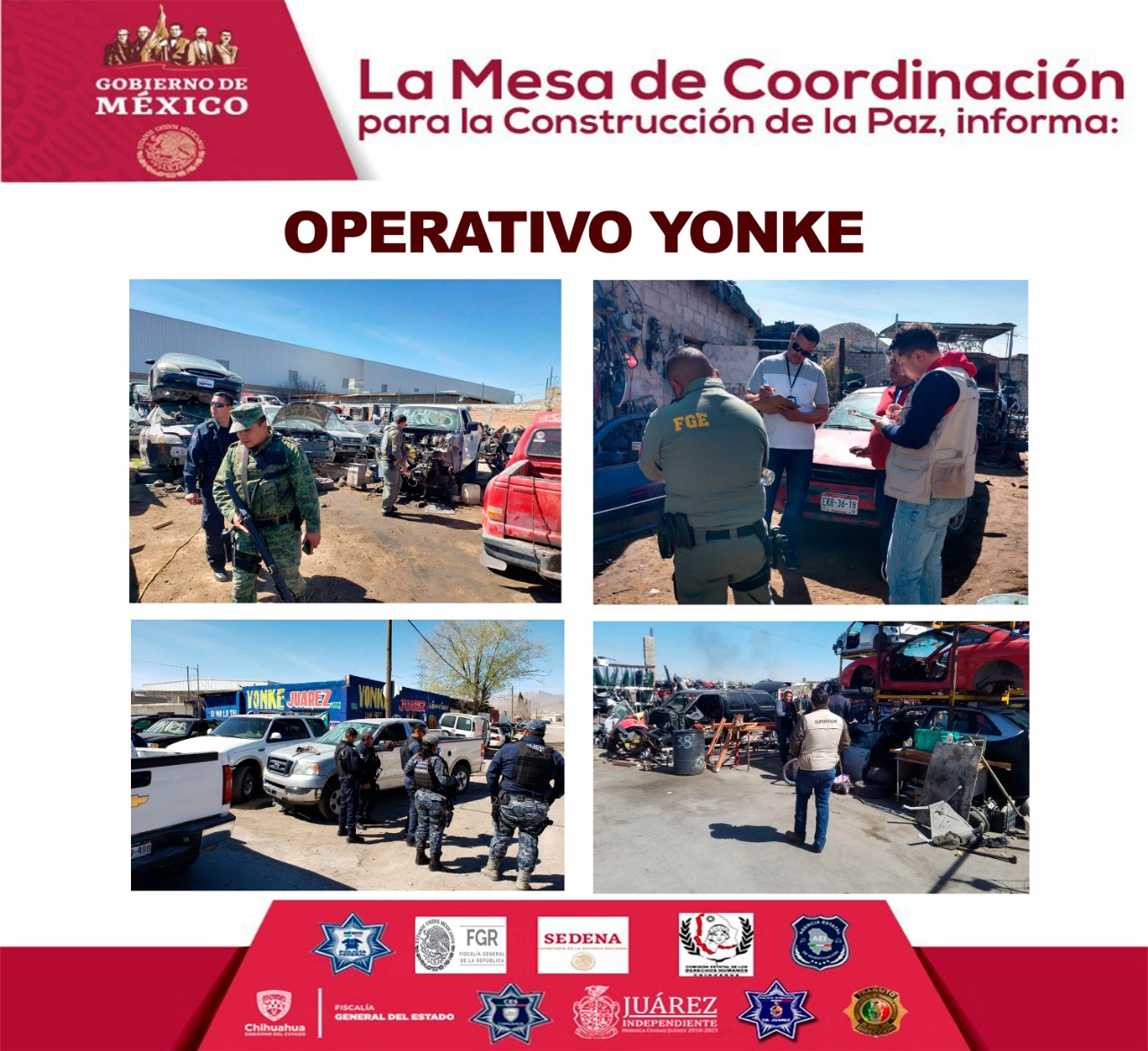 Juarez | Inspeccionan Yonkes y talleres mecánicos en busca de autopartes robadas