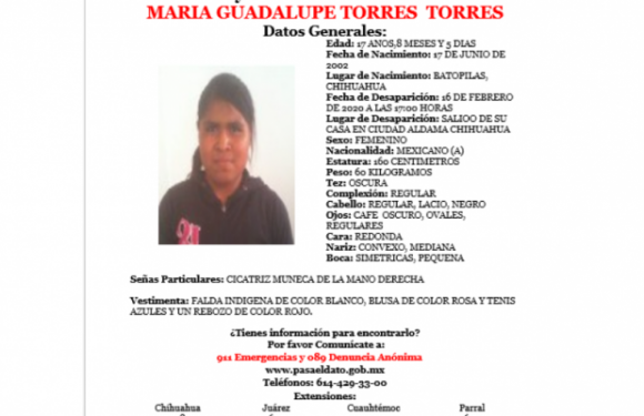 #Aldama | Solicitan ayuda para localizar a mujer extraviada