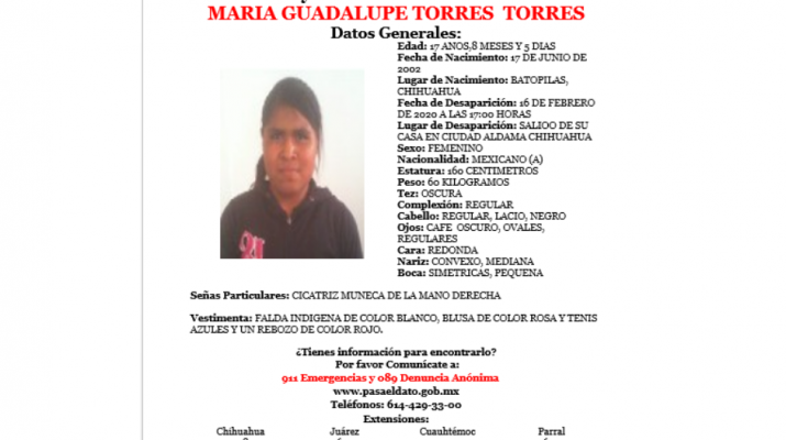 #Aldama | Solicitan ayuda para localizar a mujer extraviada