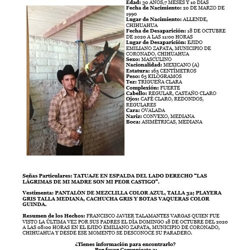 Solicitan apoyo para localizar a hombre reportado como ausente
