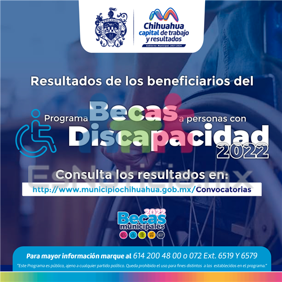 Conoce aquí el listado de beneficiarios de becas de discapacidad otorgadas por el municipio de Chihuahua