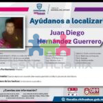 Piden ayuda para localizar a Juan Diego Hernández
